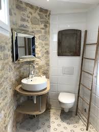 Salle De Bain Woodworking Agencement En Bois Pierres Apparentes Salle De Bain Meuble Sous Vasque Etageres Suspendues
