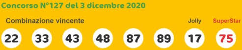 Puoi controllare rapidamente non solo i numeri vincenti del superenalotto dell'ultima estrazione, ma vedere anche quanti giocatori hanno dichiarato i numeri estratti più spesso nel superenalotto sono 4, 19, 24, 38, 74 e 8. Estrazione Lotto 3 Dicembre 2020 10 E Lotto Superenalotto E Simbolotto