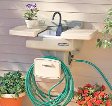 How to install a double sink drain system. This Garden Hose Sink Gives You An Instant Outdoor Sink With No Extra Plumbing Required