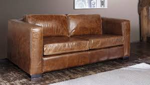 Il pourra servir de lit pour vos convives. Canape Droit Convertible En Cuir Marron Vieilli Canap En Cuir