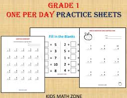 Grade 1 Math Workbook One Per Day 120 Math Worksheets 1st Etsy Math Workbook Math Worksheets 1st Grade Math