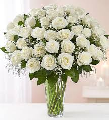 Florist in white river, mpumalanga. 4 Dozen White Rose Vase Xaviers Flower Shop Fall River