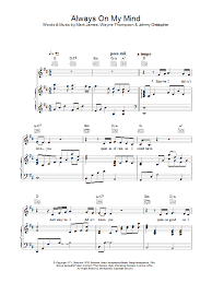 Always On My Mind Sheet Music Willie Nelson Piano Vocal Guitar
