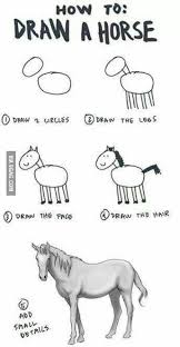 How to draw a cartoon horse running? How To Draw A Simple Horse 9gag