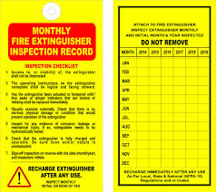 A brief fire extinguisher inspection checklist form designed for monthly evaluation of fire extinguishers. Safety Tag Dubai Monthly Fire Extinguisher Inspection Record Tag Safety Signs Manufacturer And Whole Sale Supplier