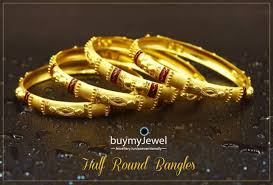 Half Round Bangles Gold Bangles Design Bangles Jewelry Bangle Bracelets With Charms