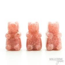 pink homemade sugar free gummy bears
