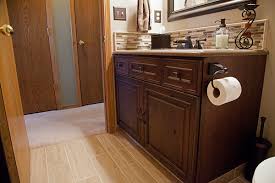 This makes the oak smooth rather than the open textured grain you see in weathered oak. Bathroom Cabinet Color Transformation Spexarth Design