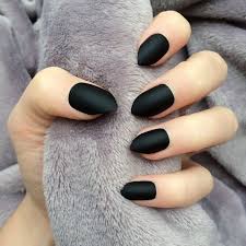 Almond Short Almond Shaped Matte Black Nails Doobys Short Stiletto Nails Matte Black 24 Claw Point False Nails Stiletto Nails Short Short Acrylic Nails Black Almond Nails