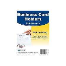Keep your business cards clean and unbent in this stylish holder. C Line Self Adhesive Business Card Holders 2 X 3 5 Clear 10 Pack 70257 Staples