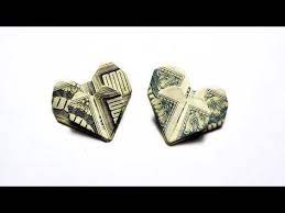 Double Heart Big And Small Money Origami Dollar Tutorial Diy Folding No Glue And Tape Youtube Money Origami Easy Money Origami Money Origami Tutorial