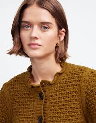 Scalloped Merino Wool-Blend Cardigan