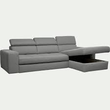 Canape D Angle Droit Convertible En Tissu Gris Clair Alinea Canape Angle Tissu Gris Et Gris Clair