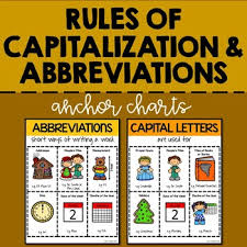 Capitalization Rules Anchor Chart Worksheets Teaching