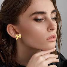 COARVXA Chunky Bow Gold/Silver Dangle Earrings For Women