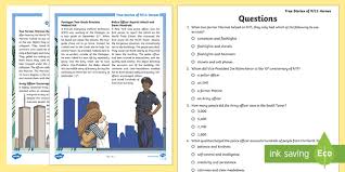 This test is about exchange programmes / studying abroad. Fifth Grade True Stories Of 9 11 Heroes Reading Comprehension Activity