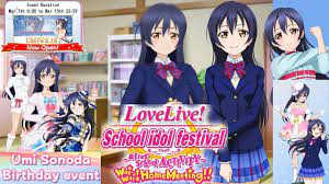 Umi Sonoda Birthday Event - Love Live! School Idol Festival ~after school  Activity~ Wai-Wai!Home - YouTube