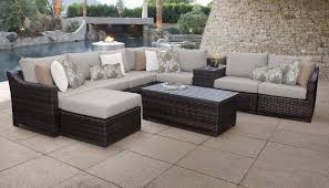 By kathy ireland homes & gardens by tk classics. Kathy Ireland Homes Gardens River Brook 10 Piece Outdoor Wicker Patio Furniture Set 10b In Truffle Tk Classics River 10b