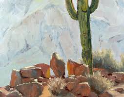Browse more saguaro cactus vectors from istock. Amazon Com Oil Painting Cactus View Southwestern Landscape Impressionistic Rocks Sonoran Desert Handmade