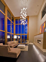 Modern Spaces Clustered Pendant Light Chandelier Design Pictures Remodel Decor And Ideas Chandelier In Living Room Oak Trim Living Room Design Modern