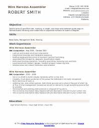 Wire Harness Assembler Resume Samples Qwikresume