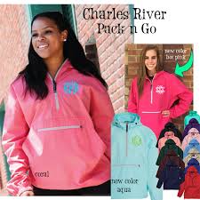 Monogrammed Charles River Pack N Go Unlined Pullover Wind Jacket 1 Or 2 Monograms Free Ship