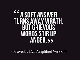 Maybe you would like to learn more about one of these? Ola Oladokun On Twitter A Soft Answer Turns Away Wrath But Grievous Words Stir Up Anger Proverbs 15 1 Amplified Version Http T Co Rpie1qge9o
