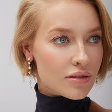 3 Carat 18K White Gold Elegant Diamond Dangle Earrings