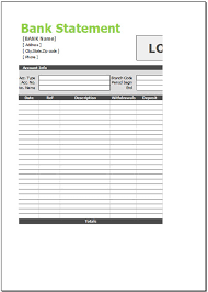 Free Bank Statement Template for Excel 2007 - 2016