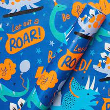 Product title shiyao dinosaur rainbow unicorn valentine's day gift paper gift wrapping paper book cover paper(style 3) average rating: Dinosaur Kids Wrapping Paper Spritz Target