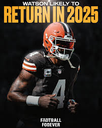 Football - Browns' QB Deshaun Watson is likely to remain in Cleveland for  the 2025 season, per @albert_breer. It's been a disaster for the Browns  since acquiring Watson and signing him to