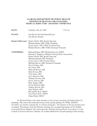 ALABAMA DEPARTMENT OF PUBLIC HEALTH DIVISION OF HEATLH CARE FACILITIES  MEDICAL DIRECTORS' ADVISORY COMMITTEE DATE: Saturday, J
