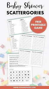 Choose from 415+ editable designs. Baby Shower Scattergories Free Printable Baby Shower Games