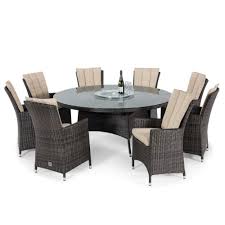 Dining tables play countless roles. Maze Rattan La 8 Seat Round Dining Set With Ice Bucket Lazy Susan