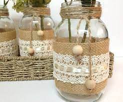 Maybe you would like to learn more about one of these? Burlap Jars Frasco De Vidrio Decorados Decoracion De Frasco Frascos Decorados
