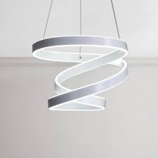 The pendant light features a chrome finish and luminous infinity loops that catch the eye. Glossy White Swirl Led Pendant Lighting 152w Led Warm White Light Bedroom Living Room Chandelier In Aluminum Takeluckhome Com