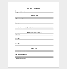 Basic Speech Outline For Pdf Speech Outline Speech Outline