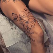 Fun Above The Knee Wrap For Shannon With A Butterfly Friend Thank You Knee Tattoo Girl Leg Tattoos Leg Tattoos Women