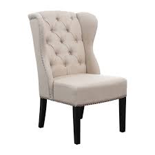 Have a small entertaining space? Abbyson Sierra Tufted Cream Linen Wingback Dining Chair Overstock 9554849
