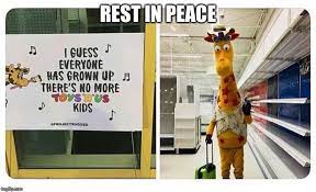 Image Tagged In Goodbye Rip Toys R Us Giraffe Grow Up Oh No Imgflip
