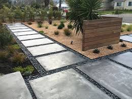 Mexican Pebbles Between Concrete Pavers Modern San Rafael Landscape Trans Modern Landscape Design Front Yard Modern Landscaping Front Yard Landscaping Design