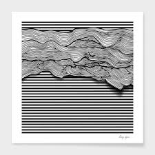 Abstract Black And White Lines Design Elements Art Print By Dmitry Payvin Limited Edition From 29 9 Curioos In 2020 Linear Art Contrast Art Line Art Projects
