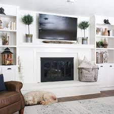 Fireplace Tv Wall Craftidea Org Living Room With Fireplace Built In Around Fireplace Built In Shelves Living Room