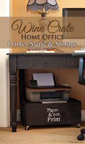 Wine Crate Home Office Printer Stand Storage Frugelegance Printer Stand Printer Storage Home Office Decor