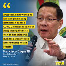 Let us check and dig deeper on all the procurements starting with the rapid test kits ppe, masks, etc. Philippine Star Health Secretary Francisco Duque Iii Facebook