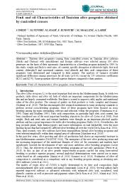 Fruit And Oil Characteristics Of Tunisian Olive Progenies Obtained By Controlled Crosses Journal Of New Sciences