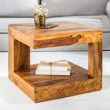 Die perfekten begleiter für den entspannten fernsehabend. Cagu Exklusiver Design Couchtisch Sofatisch Agra Sheesham Massiv Holz 45cm Ebay