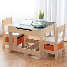 Amazon Com Costzon Kids Table And 2 Chairs Set 3 In 1 Wooden Table Furniture For Toddlers Draw In 2020 Toddler Table Wooden Table And Chairs Toddler Table And Chairs