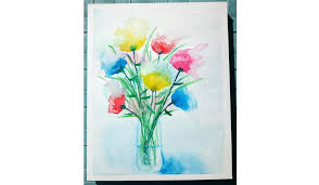 Apprenez à utiliser des couleurs acryliques entre elles et à faire de superbes effets grâce à de l'eau. Comment Peindre Un Bouquet De Fleurs Abstrait A L Aquarelle Peinture Aquarelle Facile