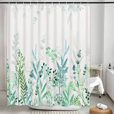They're easy to clean and machine washable. Buy Likiyol Watercolor Floral Shower Curtain Blue And Green Shower Curtain Teal And White Shower Curtains Rustic Spring Shower Curtain With 12 Hooks Waterproof Fabric Shower Curtains For Bathroom Online In Canada